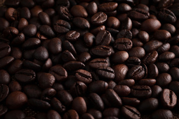 Roasted coffee beans background