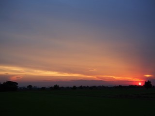 countryside in the twilight time