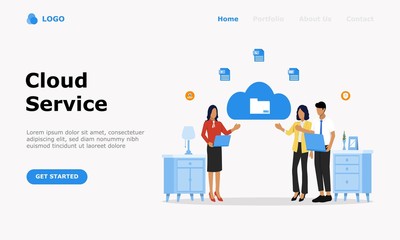 Cloud Computing Services Vector Illustration Concept, Suitable for web landing page, ui, mobile app, editorial design, flyer, banner, and other related occasion