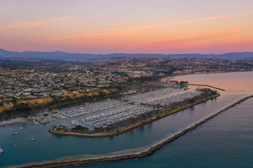 Sunset views over the Dana Point harbor