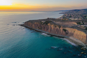 Sunset aerial view of Dana Point California
