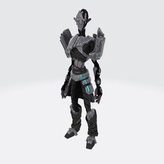 3d illustration of Kodian Rebell. 3d model of future fighter.