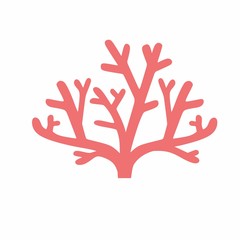 Beautiful coral isolated on a white background. Illustration for children's books, coloring books, children's room design, textiles, posters, holiday decoration