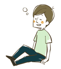 リラックスする男性