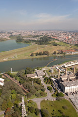 Usina TermelÃ©trica de Piratininga, rio Pinheiros, represa billings e mancha urbana © Eduardo Justiniano