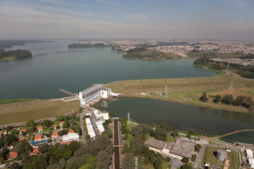 Usina TermelÃ©trica de Piratininga, rio Pinheiros, represa billings e mancha urbana © Eduardo Justiniano
