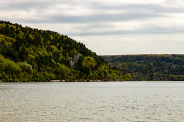 Devils Lake and Surrounding Mountains at Devil's Lake State Park near Wisconsin Dells, Wisconsin