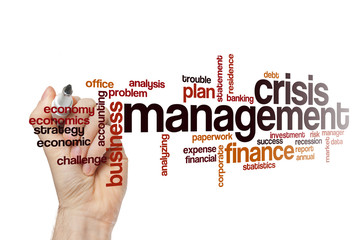 Crisis management word cloud concept