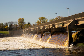 Coon Rapids Dam Regional Park going over the Mississippi River near Minneapolis Minnesota