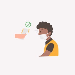 Fever check, temperature check icon design vector