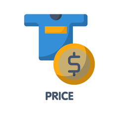 Icon price flat style icon design  illustration on white background