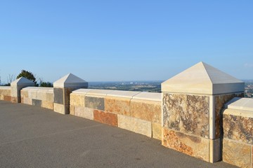 GERMANY, PORTA WESTFALICA-JULY 27,  2018: Fortress wall, monument Kaiser-Wilhelm-Denkmal