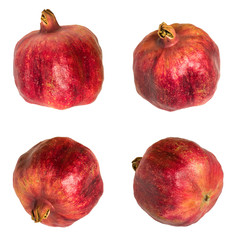 Set of pomegranate isolated on white background