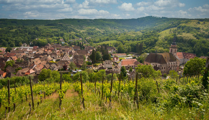 Naklejka premium Blick auf Andlau im Elsass