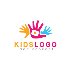 Kids Logo, Child Logo Template, Vector Logo