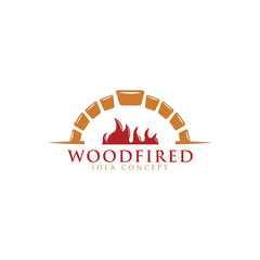 Creative Firewood Oven and Woodfired Concept Logo Design Template