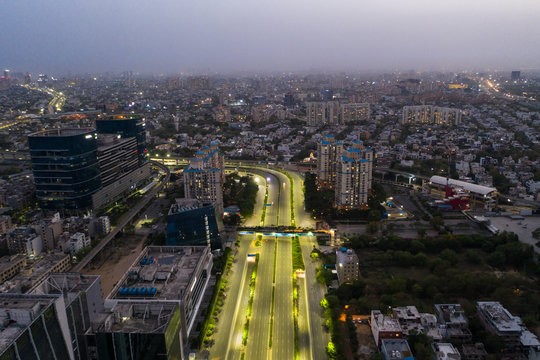 Gurgaon drone aerial view during Coronavirus Lockdown