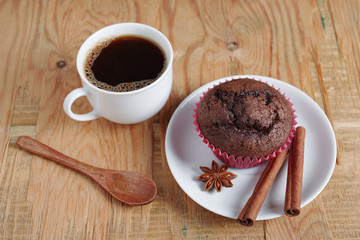 Muffin and coffee