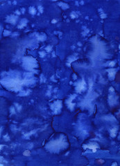 Abstract blue watercolor background, underwater world.
