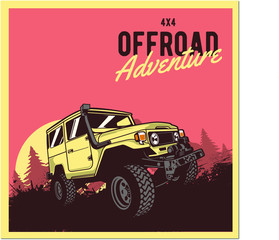 vector illustration of a adventure car © BOLZ.co