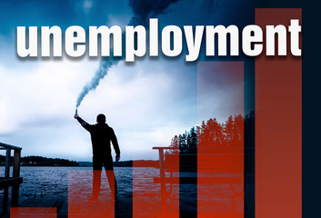 Rising unemployment during the recession. The economic crisis has led to unemployment. The man was...
