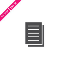 Paper Icon, Document Icon, Vector in Glyph Style