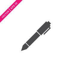Pen Icon, Vector in Glyph Style
