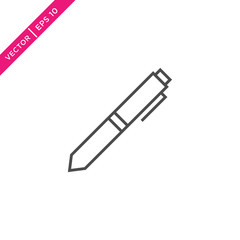 Pen Icon, Vector in Glyph Style