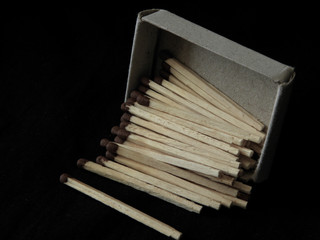 Wood matches for cooking at home and in nature