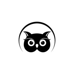 Owl head icon for web design isolated on white background