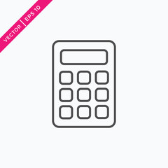 Calculator Icon, Vector in Glyph Style