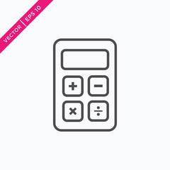 Calculator Icon, Vector in Glyph Style