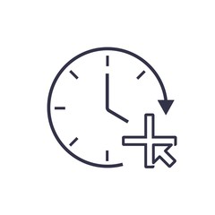 Add time. Vector icon isolated on white background.