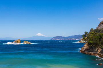 雲見海岸からの富士山