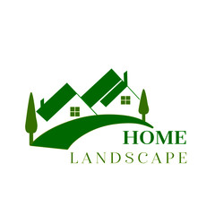 beautiful vector home landscape logo illustration landscape design.