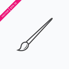 Paint Brush Icon, Vector in Outline Style