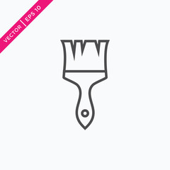 Paint Brush Icon, Vector in Outline Style