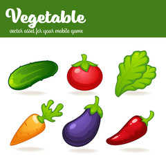 cartoon vegetables, mobile  game asset