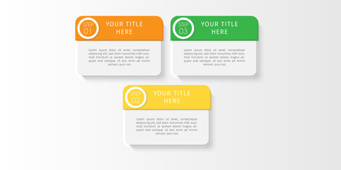 Business infographic element with options, steps, number vector template design