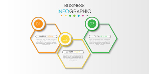Business infographic element with options, steps, number vector template design