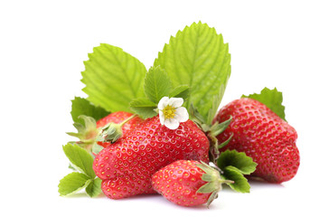 Strawberries on a white background