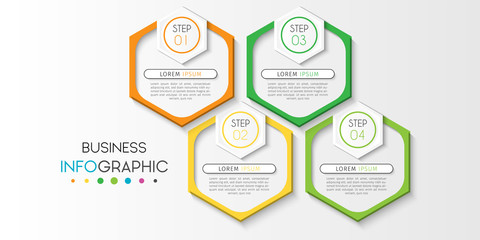 Business infographic element with options, steps, number vector template design