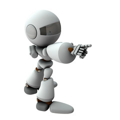 目標を指さす人工知能のロボット