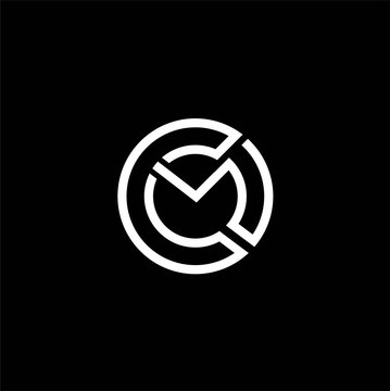 Letter cm circle  line logo Vector , Cm letter logo design Stok Vektor, Ilustrasi Cm letter logo design , logo icon cm circle design vector, circle letter cm logo icon 