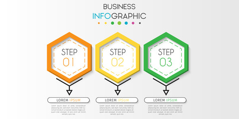 Business infographic element with options, steps, number vector template design