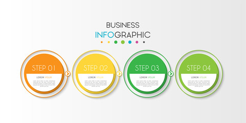 Business infographic element with options, steps, number vector template design