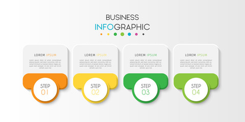 Business infographic element with options, steps, number vector template design
