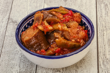 Caucasian vegan cuisine - ajapsandali with vegetables