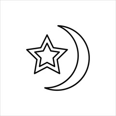 Moon And Star Icon Design Vector Template