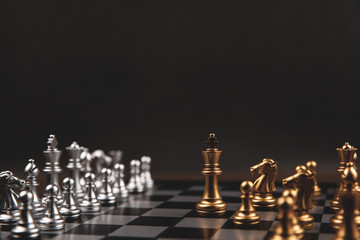 King chess that came out of the line Concept of business Strategic plan and teamwork management.